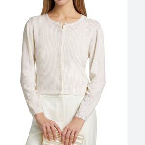 NWT KOBI HALPERIN Aspen Sweater Sequin womens size Medium Ivory